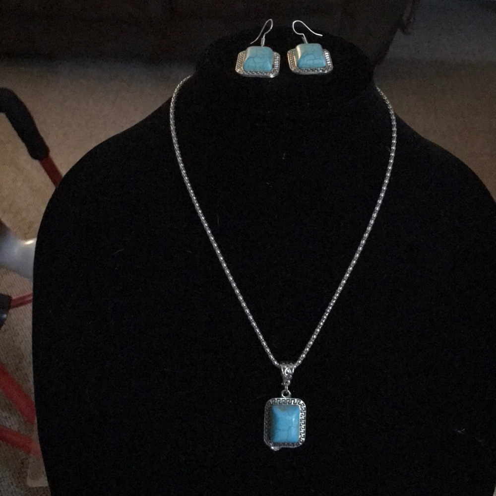 Turquoise Necklace and Earring Set